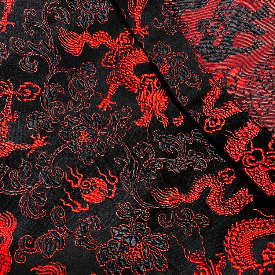 絲織錦緞小提琴袋-典藏龍紋 復刻紅